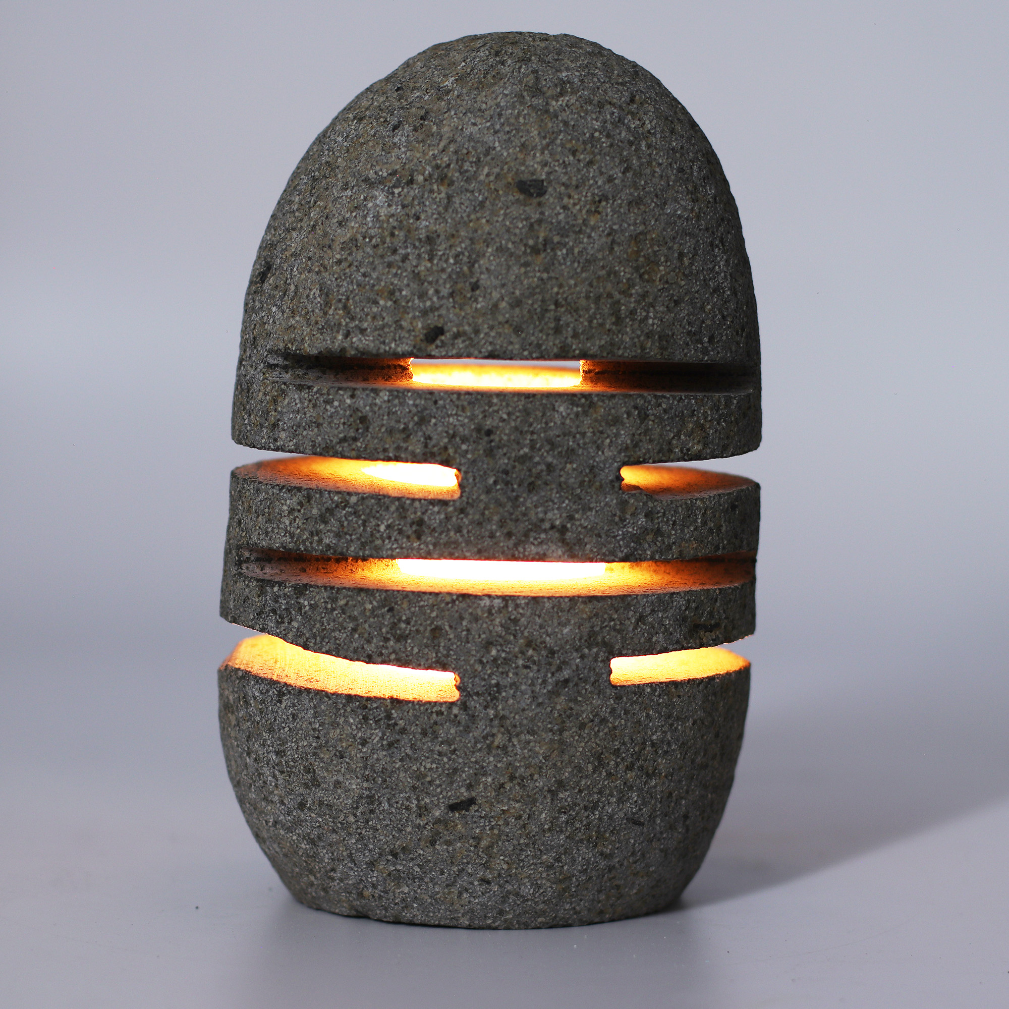 Natural Riverstone Candle Holder - Standing Stone Cut